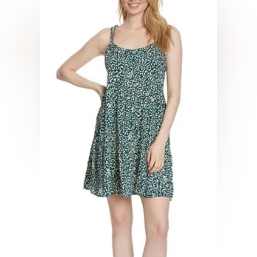 Jessica Simpson Green short dress with straps and printed bow by Tamaryn